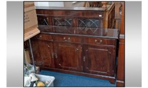 Traditional Mahogany Glazed Top Bookcase With Cupboard Base, Three Door Glazed Top Above Three
