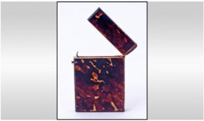 19th Century Tortoiseshell Hinged Card Case. Of rectangular shape. Good condition. 3.5 x 2.5