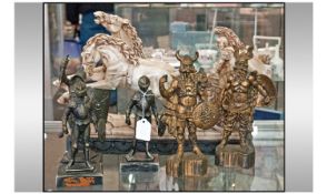 Collection Of Assorted Fantasy Figures. 6 figures in total. Including knights in full armour,