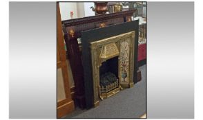 Repro Victorian Single Fireplace with Surround. The grate is brass mounted enclosed with pottery