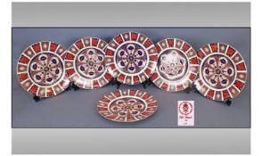 Royal Crown Derby Old Imari Pattern Set Of Six Cabinet Plates. Pattern number 1128. Date 1992. Each