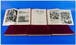 Set Of Six Books - The War In Pictures. Hard back books from the 1940`s with loads of pictures from