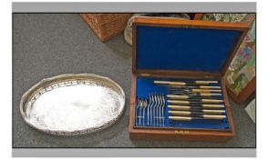 Large Boxed EPNS Silver Plated Part Canteen Of Cutlery. Comprising carving knives, carving forks,