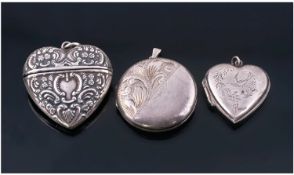 Victorian Silver Heart Shaped Pendant/Locket. Embossed decoration. Height 1.5 inches. Plus a