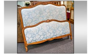 French King Size Carved & Shaped Headboard On Small Cabriole Feet.