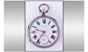 Victorian Key Wind Silver Open Faced Pocket Watch. Hallmark Chester 1889. Working order. Heavy
