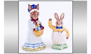 Royal Doulton - Bunnykins 1) Easter Greetings 2) Mrs Bunny at the Easter Parade