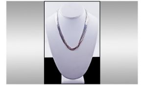 Silver Seven Strand Fashion Necklace.