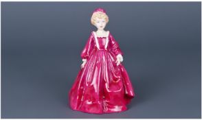 Royal Worcester Figure ` Grandmothers Dress ` ` Red ` R.W.3081. Modelled by F.G. Doughty. Height 7