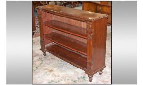 Victorian Mahogany Open Shelf Book Cabinet. With Carved Side Fronts and two Shelves. Width 46