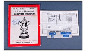 Football Autographs; EUSEBIO (BENFICA) plus Matt Busby (Manchester United - on programme)