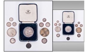 A Small Collection Of Victorian Silver Coins. Plus two George VI 1937 silver crowns in EF/Unc