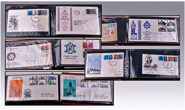 Four Albums Of Mostly First Day Covers. Many are better and signed including special land stamps of