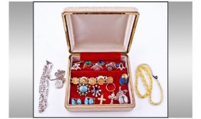 Collection Of Costume Jewellery. Comprising Enamelled Thimble, Enamelled Silver Bracelet, Silver