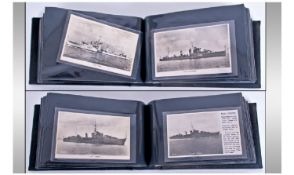 Postcard Album Collection Of 100 Early To Mid 20th Century Battleships, Aircraft Carriers,