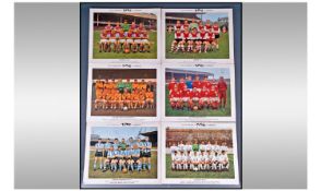 Football Team Autographs 6 Ty-phoo Tea Cards - 1960`s. Many Autographs Leeds, Wolves, Arsenal Etc.