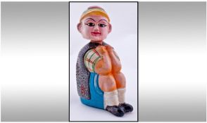 Papier Mache Model of Schoolboy with nodding head possibly mid 20th century. Hand painted and very