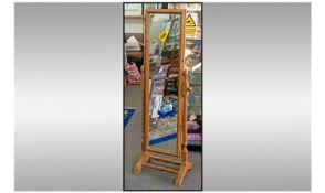 Cheval Full Length Pine Bedroom Mirror. Height 59 inches, width 18.25 inches.