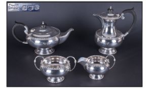 Walker & Hall Elegant And Stylish Silver Four Piece Tea And Coffee Service. Hallmark Sheffield