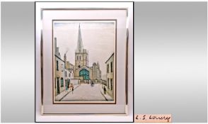 L.S. Lowry R.A 1887-1976 Pencil Signed Ltd Edition Coloured Print / Artists Proof. Titled ` Burford