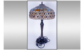 Tiffany Style Leaded Table Lamp, 28 inches in height.