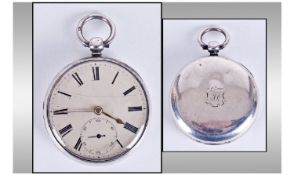 Silver Open Faced Pocket Watch. Fully Hallmarked 49mm Case For Chester 1852. Stop/Starter. Needs