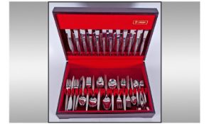 Oneida Canteen Of Cutlery. The design is Arabesque. Comprising various knives, forks, teaspoons,