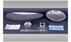 Collection of Keswick Stainless Steel Ware, marked KSIA, comprising low footed dish with light