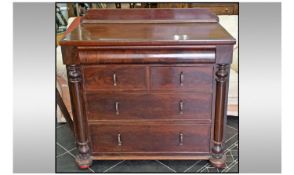 Victorian Mahogany Chest Of Draws, with replacement handles with a glove draw above, 2 draws below,