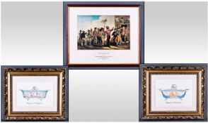 Withdrawn Three Modern Framed And Glazed Prints. Comprising 2 French prints ``Baignoire Pompadour``