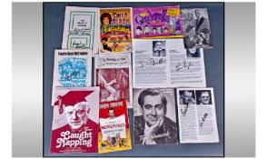 Comedy Autographs / Programmes  to include Arthur Lowe (Dad`s Army), Eric Sykes, Wilfred Pickles.