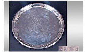 Small Modern Silver Commemorative Waiter Tray. Engraved to central panel ``HRH Prince Charles Lady