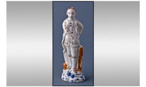 Late 18th Century Staffordshire Figure of Admiral Rodney, rare, pearl glazed earthenware, with