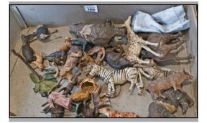 Quantity Of Mostly Early 20thC Composition Animal Figures, Played With Condition, 25+ Figures,