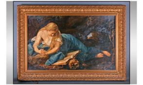 A 19th Century Painting On Panel After The Antique, Probably Italian. Depicting Venus contemplating