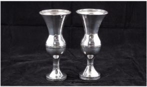 Edwardian Pair of Silver Vases. Hallmark London 1910, Makers Mark W.C ( William Comyns ) Loaded