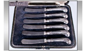 Victorian Boxed Set Of Butter Knives.