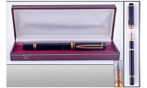 Watermans Paris Ideal Rhapsody Fountain Pen. Circa 1960`s. With 18ct gold Kwib Barkerlits case and