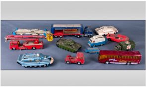 Collection of Well Loved Dinky Toys including tanks, fire engine, army trucks etc