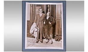 Harold Lloyd - Vintage Autograph On 1930`s Photograph. Has press details on the reverse ....scarce