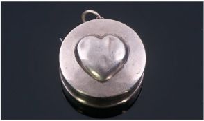 Silver Novelty Tape Measure. The Front With Raised Heart Motif. Stamped Sterling 925.