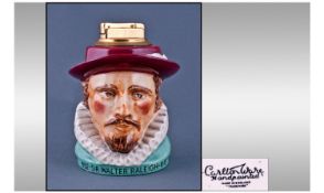 Carlton Ware Character Cigarette Lighter `Sir Walter Raleigh`, rare Carlton small character pot