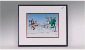 Warner Brothers Limited Edition Framed Cell `Tennis Anyone`. Certificate of authenticity to