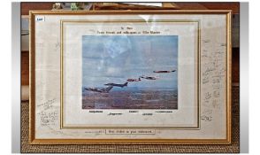 Framed and Glazed Signed Aircraft Photographic Print. `To Ken on His Retirement at BAE Warton`