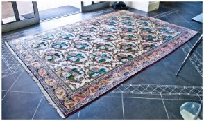Room Size Persian Wool Carpet, 79 inches wide. Multi Coloured Design
