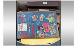 Box Containing A Large Quantity Of Stamps And Related Ephemera. Complete Mix to include Various