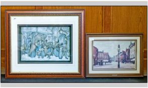 Pair of Collage Cut Out Pictures one depicting Upper Market Square, Hanley and one depicting