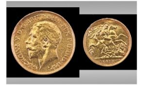 George V 22ct Gold Half Sovereign. Date 1912. London mint.