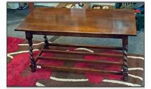 Small Oak Coffee Table. 35 x 18.5 inches.