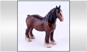 Beswick Horse Figure ` Shire Horse ` Brown Colourway. Model No.818. Designer A. Gredington.